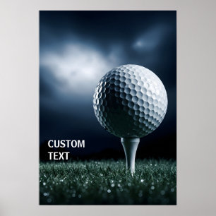 Poster Bola de Golfe Dramática Personalizada