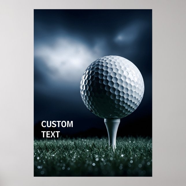 Poster Bola de Golfe Dramática Personalizada (Frente)