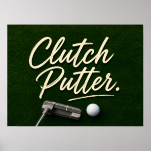 Poster Bola de golfe em green para aposentadoria de golfi