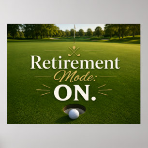 Poster Bola de golfe em green para aposentadoria de golfi