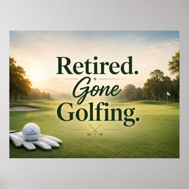 Poster Bola de golfe em green para aposentadoria de golfi (Frente)