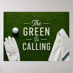 Poster Bola de golfe em green para golfista
