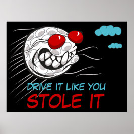 Poster Bola de Golfe Voadora com óculos de sol com citaçã