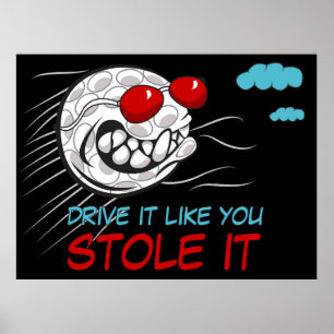 Poster Bola de Golfe Voadora com óculos de sol com citaçã