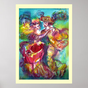 Poster Bola de mascarada Venetian da DANÇA do CARNAVAL