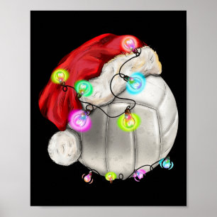 Poster Bola de Voleibol com Crianças de Natal do Papai No