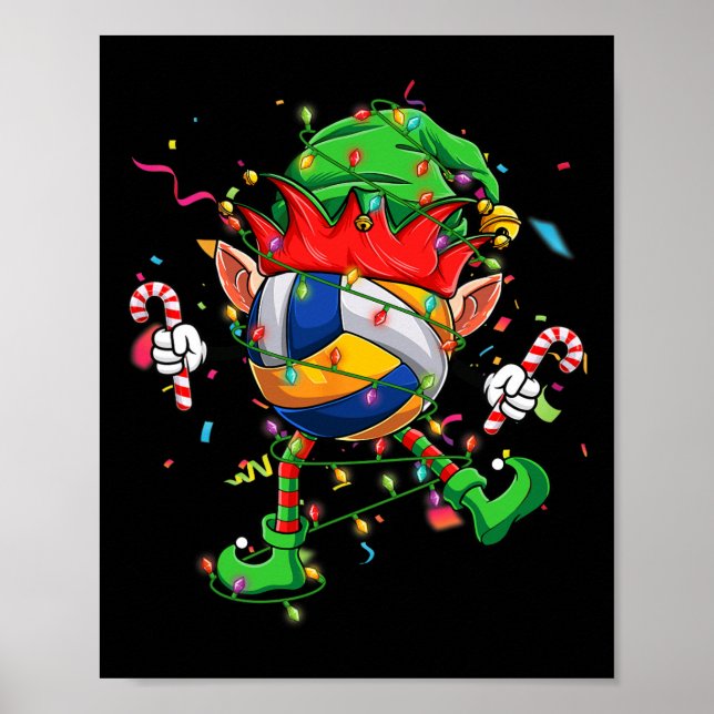 Poster Bola de Voleibol Dançante Elf Hat Scute Ss Cute Ss (Frente)
