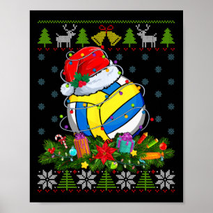 Poster Bola de Voleibol Papai Noel Natal Luz Feia