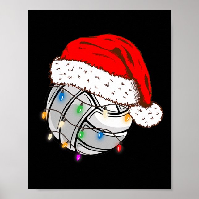 Poster Bola de Voleibol Santa Hat Esportes Engraçados Xm (Frente)