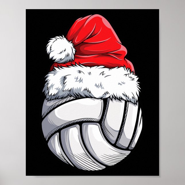 Poster Bola de Voleibol Santa Hat Esportes Engraçados Xm (Frente)