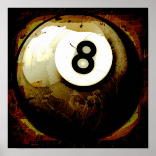 Poster Bola do estilo 8 do Grunge