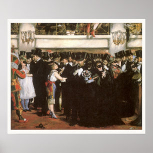Póster Bola mascarada na ópera de Edouard Manet