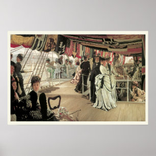 Póster Bola no bordo do navio por James Tissot, arte do