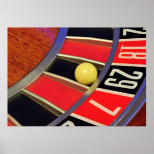 Póster bola número 29 da roda de roleta do casino que
