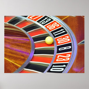 Póster bola número 30 da roda de roleta do casino que