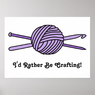 Póster Bola roxa do fio (malha & Crochet)
