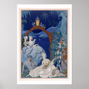 Poster Bola sob a Lua Azul, ilustração para 'Fetes