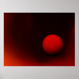 Póster Bola vermelha no escuro