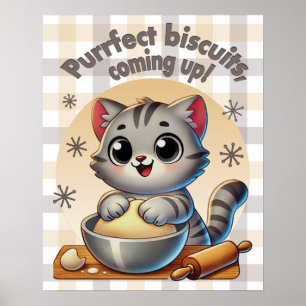 Poster "Bolachas Puras, a subir" Gato de Conhecimento