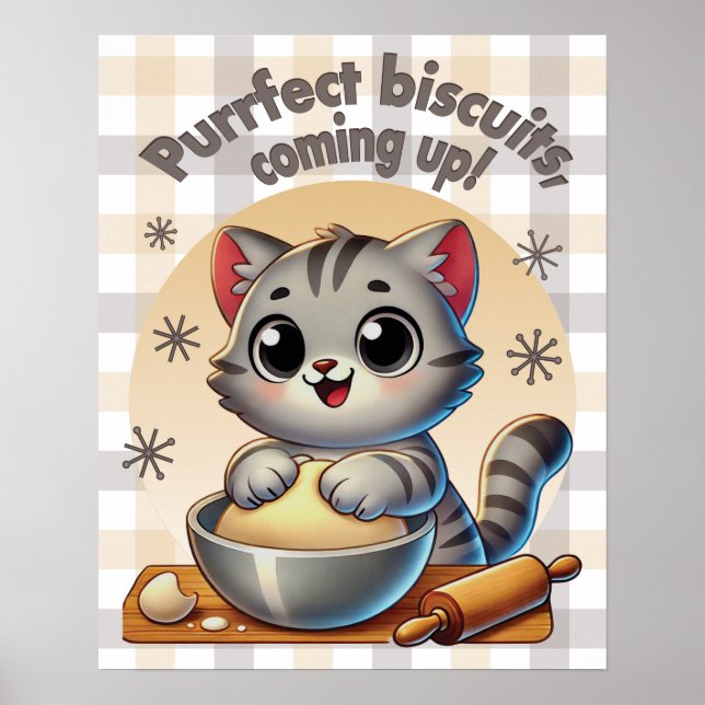Poster "Bolachas Puras, a subir" Gato de Conhecimento (Frente)