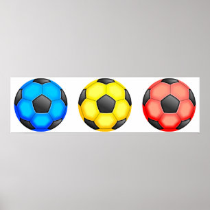 Poster Bolas de futebol coloridas