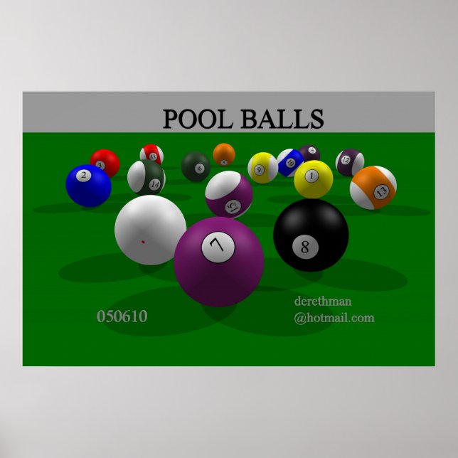 Póster Bolas de piscina (impressão (Frente)