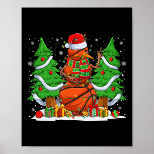 Poster Bolas Funerárias De Basquete Snowman Árvore De Nat