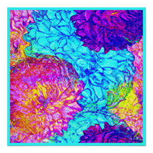 Póster Bold e Linda Arte de Padrões Florais