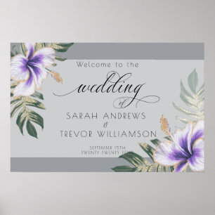 Poster Bold Elegante Ametist Purple Floral