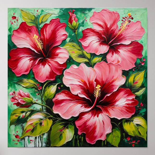Poster Bold Hibiscus Bloom – Tropical Floral (Frente)