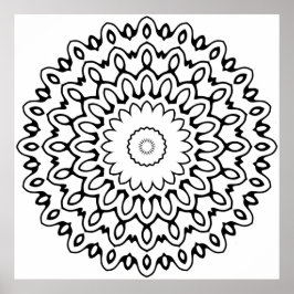 Poster Bold Petal Wave Mandala with Radiating Loops Art