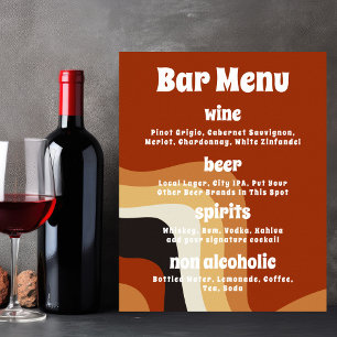Poster Bold Retro Groovy Orange 70s Boho Bar