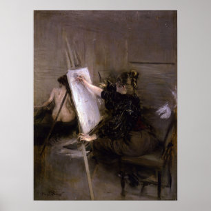 Poster Boldini - A Artista Ruth Sterling Em Seu Estúdio..