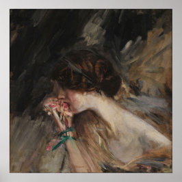 Poster Boldini - Jovem Mulher Com Uma Flor