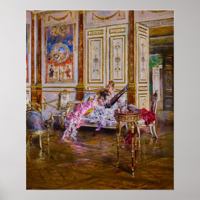 Poster Boldini - Um Tocador de Alaúde e um Ouvinte (Frente)