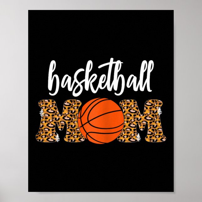 Poster Boletim de basquetebol Mamãe Fofo Leopardo Bonito  (Frente)