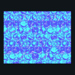 Póster Bolha azul de arte pop embrulhada<br><div class="desc">Padrão de bolha de arte pop embrulhada em azul e turquesa</div>