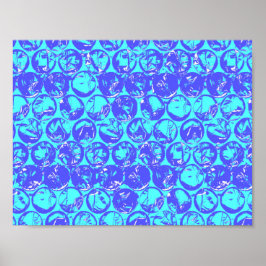 Póster Bolha azul de arte pop embrulhada