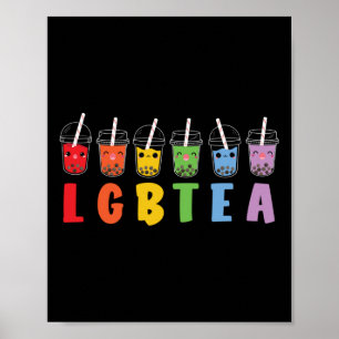 Poster Bolha Boba Tea LGBTea Orgulho LGBT Rainbow
