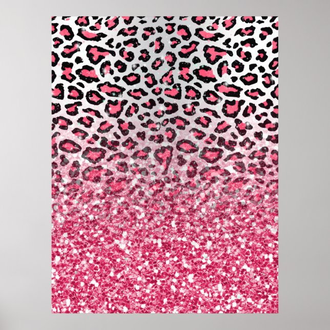 Póster bolha de goma rosa-rosa-bolha-leopardo (Frente)