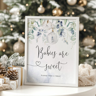 Poster Bolha de Natal Os bebês azuis elegantes são doce