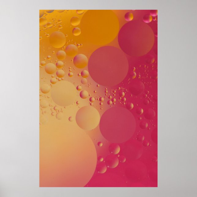 Poster Bolha rosa e laranja digital (Frente)