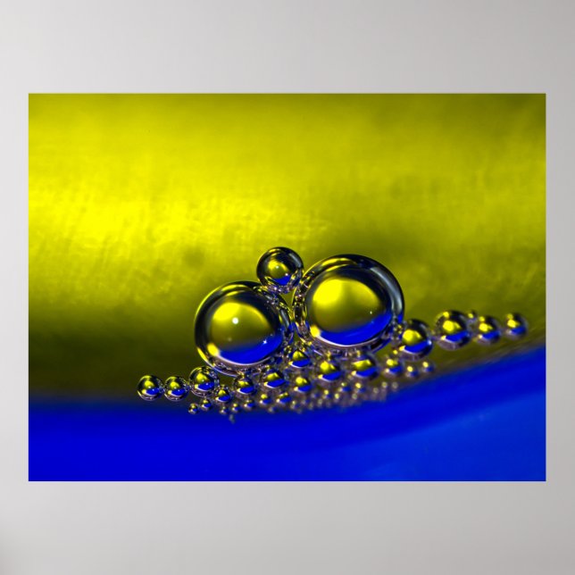 Poster Bolhas Abstratas Flutuantes Fundo Colorido (Frente)
