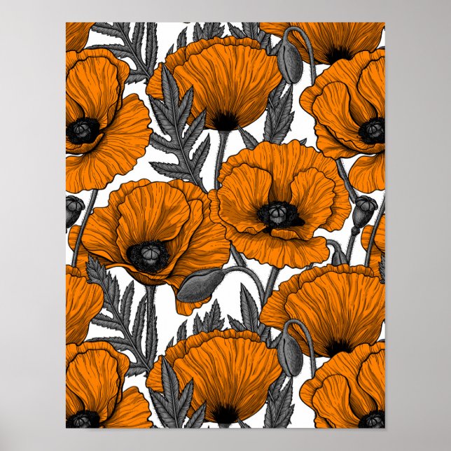 Poster Bolhas de laranja em branco (Frente)