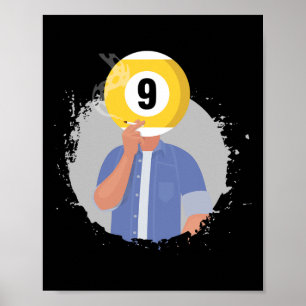 Poster Bolhas De Retrô Billiard 9 Ll Player Cue S