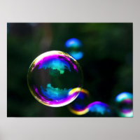 Bolhas de sabão coloridas flutuando