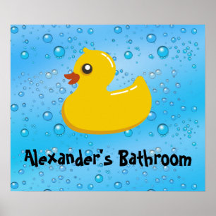 Poster Bolhas Ducky/azuis de borracha bonitos