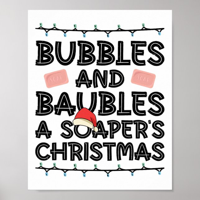 Poster Bolhas e bolhas - Natal do sabonete - Mães de sabã (Frente)