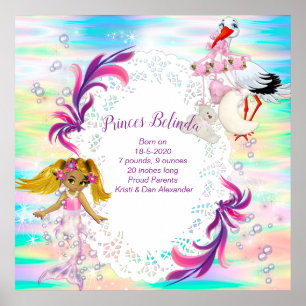 Poster Bolhas Mágicas de Arco-Íris e Sereias Bebidas