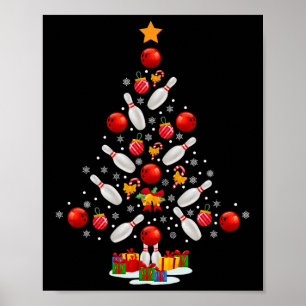 Poster Boliche Árvore Natal Boliches Engraçadas Novelt